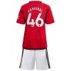 Maillot de Supporter Manchester United Hannibal 46 Domicile 2023-24 Pour Enfant